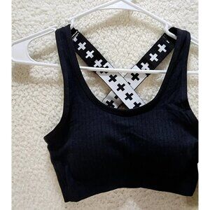 Bp + Wildfang ribbed tank bra size small BNWOT Logo crisscross straps